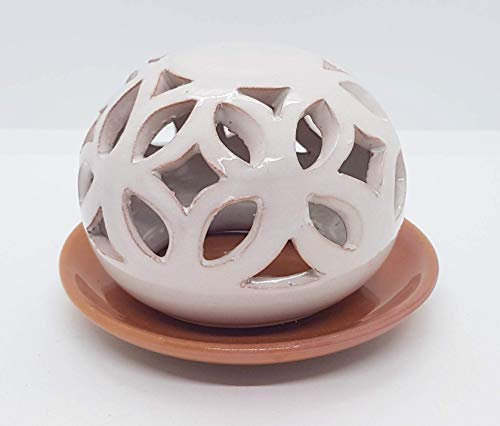 Porta candela Linea Traforo Realizzato e dipinto a mano Le Ceramiche del Castello Made in Italy