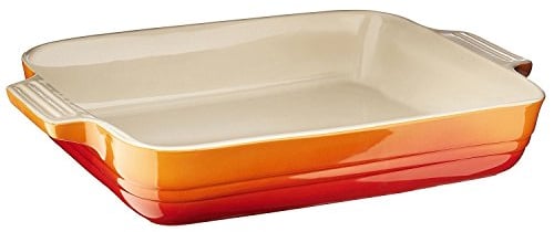 Le Creuset, Plat Rectangulaire en Céramique, 24 x 32 cm, Pour 6 Portions, Volcanique