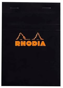 Rhodia 132009C Notizblock A6 80 Blatt kariert Schwarz