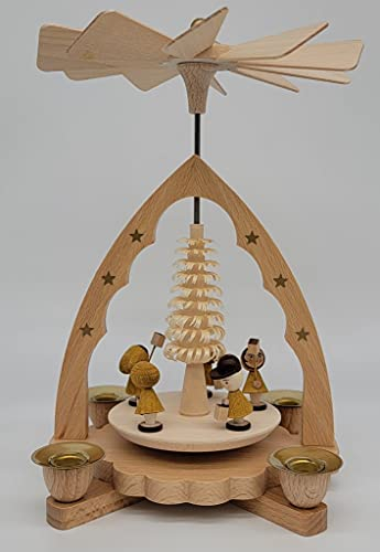 Richard Glässer Weihnachtspyramide 1- stöckige Pyramide Laternenkinder - 19 cm - Original Erzgebirge