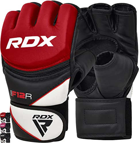 RDX Profi MMA Handschuhe Grappling Sparring Training, Maya Hide Leder, Kickboxen Kampfsport Gepolstert Gloves, Muay Thai Boxsack Sandsack Pratzen Boxen Punchinghandschuhe, Herren Damen Martial Arts