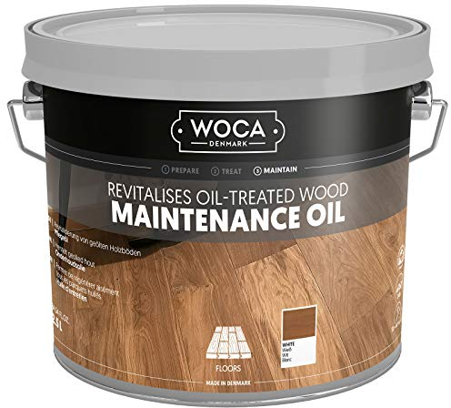 WOCA Denmark Maintenance Oil Pflegeöl Weiß 2,5 L - Pflegeöl für Parkett & Holz im Innenbereich