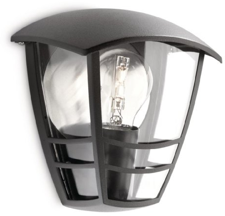 Philips Creek Outdoor Wandleuchte (60 W), wetterfeste Außenleuchte, E27 Leuchte ohne Leuchtmittel, schwarz
