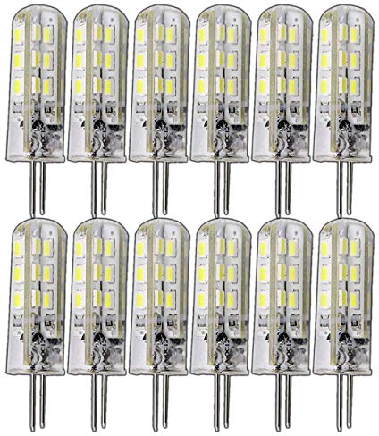 12x G4 1,5-2,0 Watt dimmbar 12V DC oder 12V AC/DC warmweiß 3000K für Dimmer geeignet Stiftsockel 360° Leuchtmittel Lampensockel Spot Halogenersatz Lampe 10W / 20W Halogenersatz (12x 1,5W)