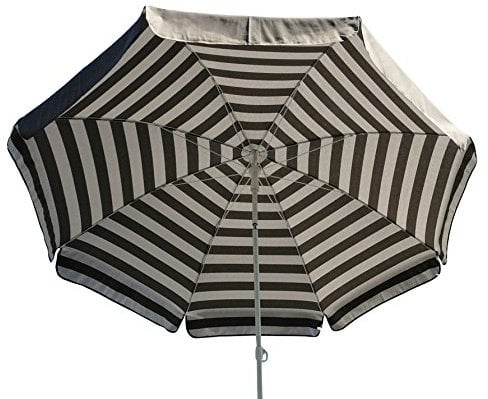 Maffei Art 181 Sonnenschirm rund, cm 200, Baumwolle duplex. Made in Italy. Farbe Taupe/gestreift taupe