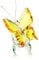 H&D Kristall Schmetterling mit kugelformigem Kristallsockel, Sammlerstück Tierfigur, Geschenkidee, Gelb