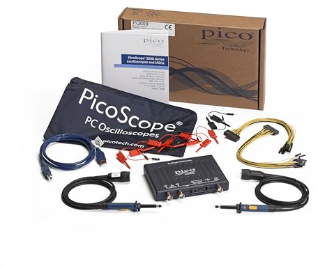 Pico Technology PicoScope 2206B MSO Osciloscopio de señal mixta de 2 + 16 canales USB Digital Portatil, 50 MHz, 2 canales oscilloscope, con sondas y PS7 software