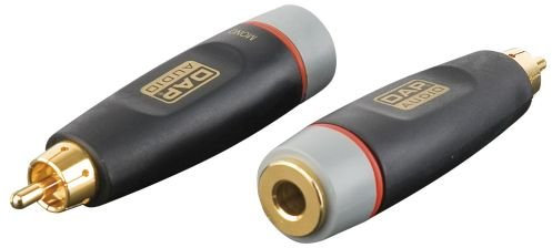 DREAMWORKS TROLLS Adaptador RCA macho a mono jack 6,3 hembra, 6,3 mm, estéreo a RCA macho, negro, interior, adaptador de audio, para auriculares, amplificador, reproductor de música