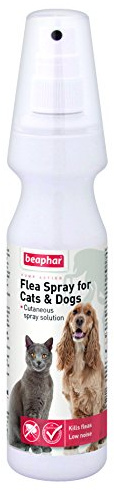 Beaphar – Flea Spray for Cats & Dogs – Kills Fleas Fast, Within 24 Hours – UK Authorised Veterinary Medicine -Low Noise Pump-Action Flea Treatment Spray, Ideal for Young or Nervous Pets - 150ml