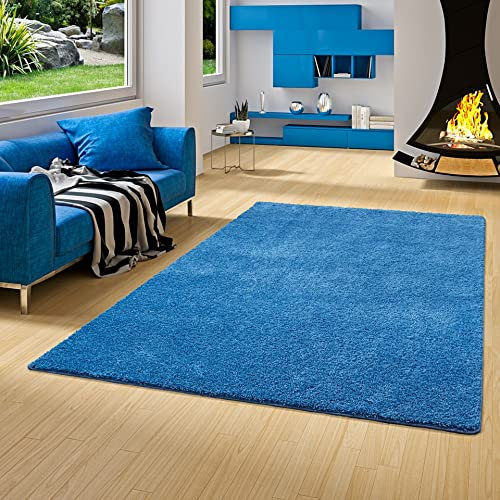 Snapstyle Hochflor Shaggy Teppich Palace Blau in 24 Größen