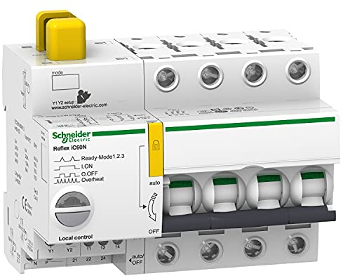 Schneider Electric a9 °C62463 Automatic Switch with Remote Control Reflex ic60 N, with TI24, 63 A 4P, Curve C