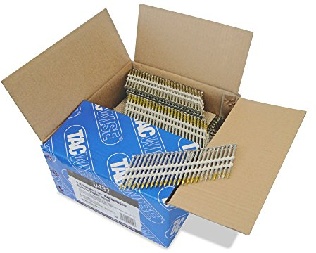 TACWISE 0437 Chiodi per Intelaiature 3,3/65, Zincati Extra con Testa a 'D', Gambo Elicoidale, Inclinati a 22°, Montati su Plastica, Confezione da 3000, 3.3/65 mm