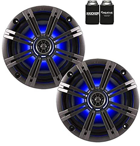 Kicker OEM Replacement Charcoal 6.5 4-Ohm Coaxial Marine Speakers
