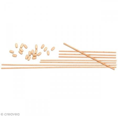 GLOREX Mobilestäbe 8St 16 Holzoliven, Holz, Natur, 33 x 8.6 x 0.3 cm