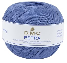 DMC Petra Garn, 100% Baumwolle, Blau, Größe 5