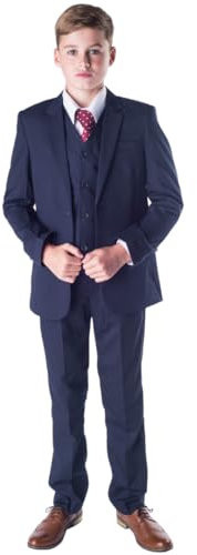 Romario Boys Navy Suit - Boys Wedding & Prom Suit, 3-6m to 14 Years (12-13 Years)