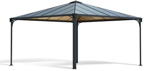 Palram Canopia Palermo 4300 Gartenpavillon: Höchst Widerstandsfähig, Hardtop Pavillon 429 x 429 cm. Robuste Aluminiumkonstruktion Mit Dach Aus Polycarbonat. Ideal als freistehende Überdachung.
