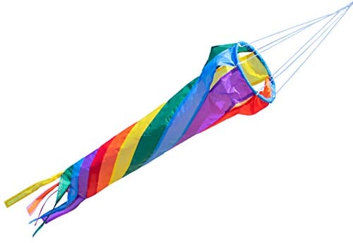 CIM Windsack - Windturbine 60 Rainbow - UV-beständig und wetterfest - Ø12cm, Länge: 60cm - inkl. Kugellagerwirbelclip