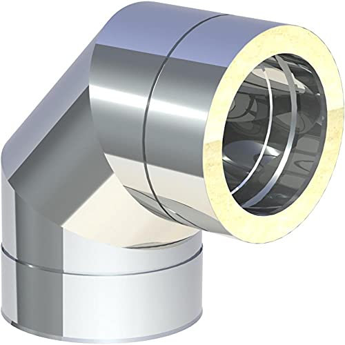 Edelstahl Schornstein Doppelwandig - Winkel 90° starr - (Ø 180 mm)