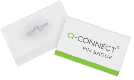 Q-Connect KF01566 Ausweisschildhülle mit Nadel 40 x 75 mm 100 Stück