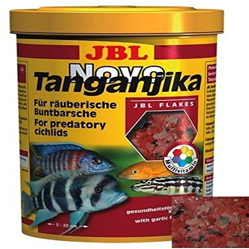 JBL NovoTanganjika 30020 Alleinfutter für räuberische Buntbarsche, Flocken 250 ml