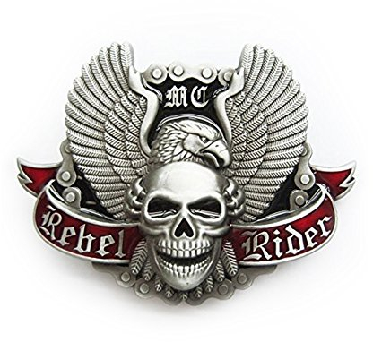 eeddoo® Gürtelschnalle Skull - Rebel Rider (Buckle für Wechselgürtel für Damen und Herren | Belt Frauen Männer Oldschool Rockabilly Metall Gothic Wave Rock Biker Western Trucker Casino Skull)