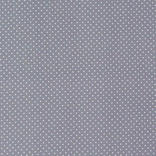 Baumwollstoff Punkte klein Ø 1mm grau weiß