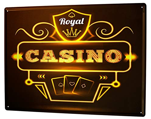 LEotiE SINCE 2004 Blechschild Wandschild 30x40 cm Vintage Retro Metallschild Stadt Casino Royal