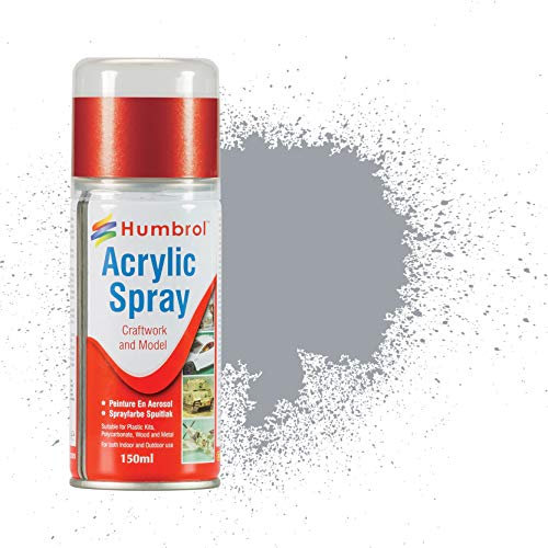 Humbrol Satin Spray Paint - AD6165 No 165 Medium Sea Grey 150ml - Model Paints for Plastic Kits, Fast-Drying Modelling Paint for Crafting Surfaces Including Plastic, Fabric, Glass, Wood & Metal Models
