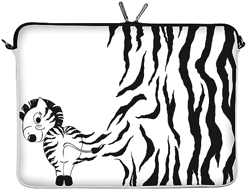 Digittrade LS111-11 Zebra Designer Schutzhülle für Laptops und Netbooks mit einer Bildschirmdiagonale von 29,5 cm (11,6 Zoll) weiß-schwarz