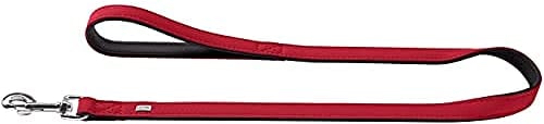 HUNTER SOFTIE Führleine für Hunde, Kunstleder, mit Handschlaufe, 1,5/110 cm, rot