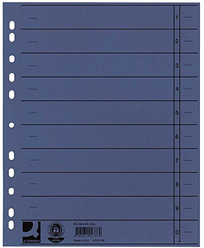 Q-Connect KF02786 Trennblätter - A4 Überbreite, 100 Stück blau