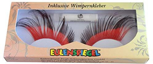 Eulenspiegel 000687 - Wimpern rot / schwarz, 1 ml Spezial-Wimpernkleber, Anleitung