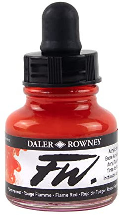 Daler - Rowney FW 29.5ml Art Bouteille d'encre acrylique - Flame Rouge