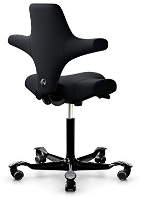 HÅG Capisco 8106 Drehstuhl, schwarz Stoff Xtreme Gestell silber lackiert