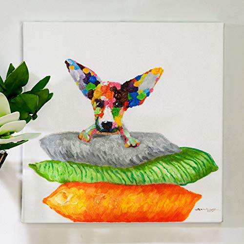 Öl-Wandbild 'Pillow Dog', 50 cm, bunt