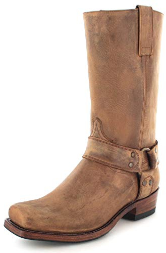 Sendra Stivali da motociclista unisex 8833 in pelle per motociclisti, marrone, 38 EU