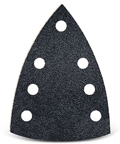 MENZER Black Schleifblätter 150 x 100 mm, 7-Loch (50 Stk.) K80 | f. Deltaschleifer, Siliciumcarbid, Klettbefestigung