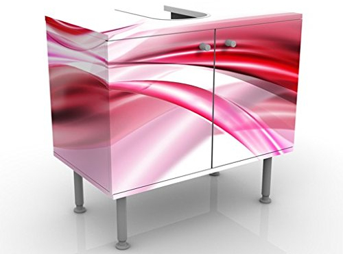 Apalis Waschbeckenunterschrank Pink Dust 60x55x35cm Rosa Wellen Bogen Schleier Kurve, Größe:55cm x 60cm