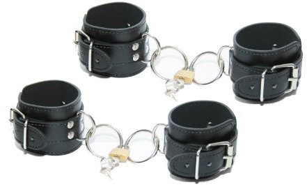 jowiha® 2er Set Robuste Handschellen mit Schloß Handfesseln Bondage Sex Fessel