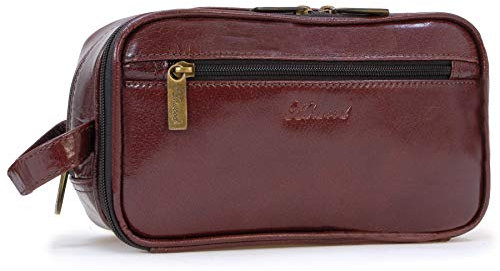 Ashwood - Neceser de Viaje de Piel - Toiletry Bag de Aseo Mediano - Bolso de Baño para Hombre - Bolso Pochette para Cosméticos - 2080 - Coñac Marron