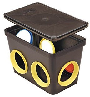 Tuf-Tite 6 Hole Drain Distribution Box with Lid and Seals
