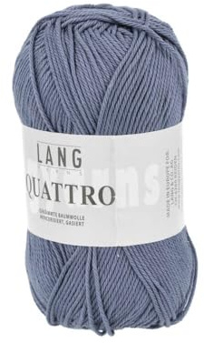 Lang Quattro Farbwahl hochwertige gekämmte Baumwolle mercerisiert uni Wolle (34 - Indigo)