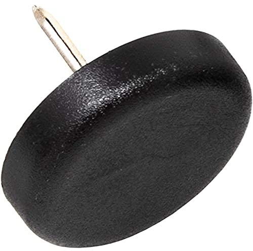Adsamm® / 32 x Kunststoffgleiter mit Nagel / Schwarz / Ø 25 mm / rund / Möbelgleiter mit Nagel / Möbel- und Bodenschutz in Adsamm® Qualität