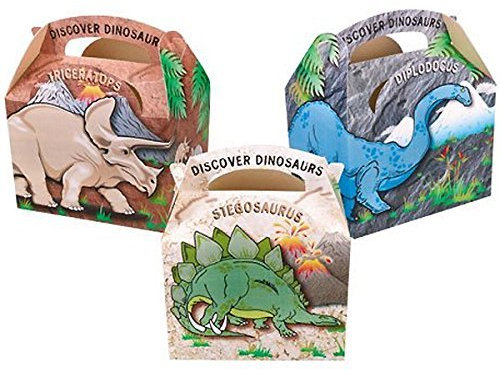18 x Childrens Cardboard Lunch/Party Boxes Dinosaur Design
