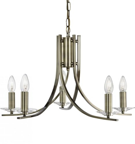 Ascona Antique Brass 5 Light Ceiling Fitting