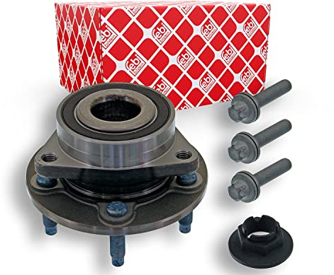 febi bilstein 40099 Wheel Bearing Kit with wheel hub, axle nut and fastening screws, pack of one