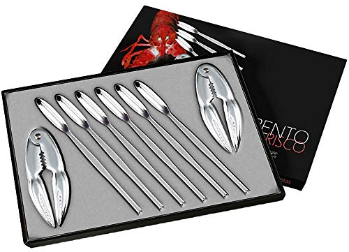 FranquiHOgar - Set Cubiertos Marisco 8 Piezas - Acero Inoxidable 18/10, Modelo Trento - Durabilidad, Diseño Moderno, Aptos Lavavajillas, Marisco 8, Metal