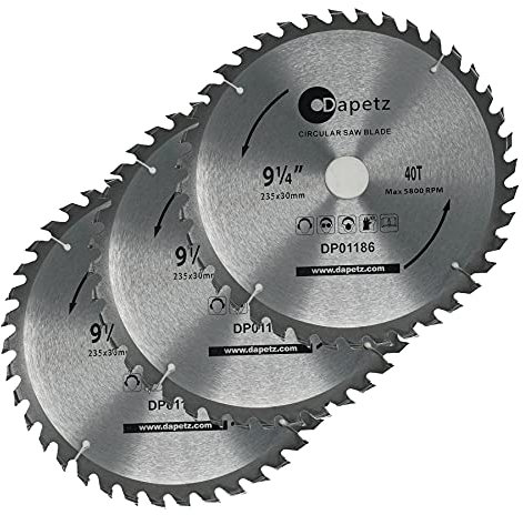 Dapetz® 3X Circular Saw Blades 235mm Dia 24, 40 & 48 Teeth 30mm Bore TCT Super Thin 1.2mm Blade for Cutting Metals & Stainless Steel