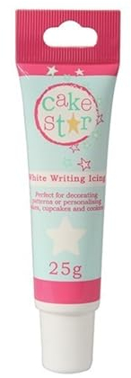 Cake Star Writing Icing, Tubes, Frosting Pens With Icings Ready To Use, Vibrant Colour, Create Edible Decorations & Your Own Personalised Messages & Designs - White 25g
